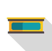 Empty museum stand showing golden frame and long shadow vector