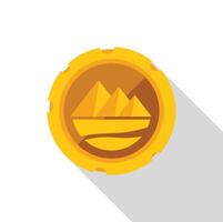 Golden coin depicting the iconic pyramids of giza vector