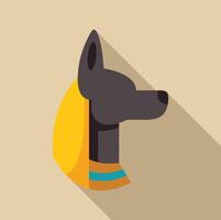 Anubis ancient egyptian deity flat design icon with side shadow vector