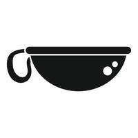Colander with handle for washing vegetables icon simple style vector