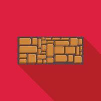 Stone wall different size cobblestones constructing wall flat design icon vector