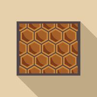 Honeycomb frame with honey in wooden frame icon showing honey production vector