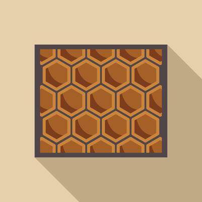 Honeycomb frame with honey in wooden frame icon showing honey production