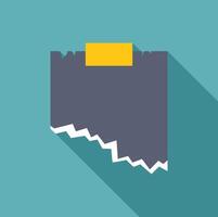 Blank torn note paper with sticky tape on a turquoise background vector