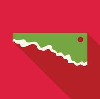 Green blank price tag with copy space having wavy bottom edge vector