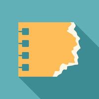 Yellow notepad with torn off paper showing blank page vector