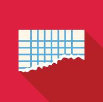 Torn piece of graph paper with a red background vector