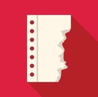Torn paper with burned edge is lying on red background vector