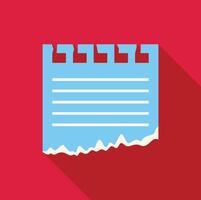 Blank note paper with torn edges on red background vector