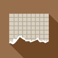 Torn paper with grid pattern revealing brown background vector