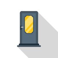 Closed modern front door with frame and threshold flat icon design vector