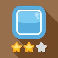 Blue app icon with two and a half stars rating on brown background vector