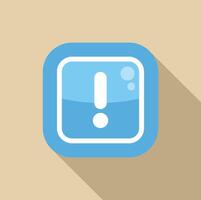 Blue rounded square app icon showing an exclamation mark vector