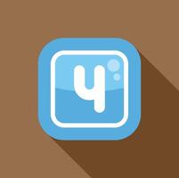 Russian ruble currency logo on a blue app button vector
