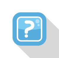 Blue rounded square app icon showing question mark vector