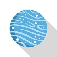 Blue planet with craters is orbiting in space vector