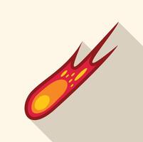 Red comet falling through space leaving fiery trail vector