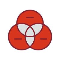 Venn Diagram Icon Design vector