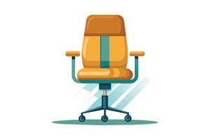 Brightly colored office chair design featuring ergonomic features and a modern aesthetic, ideal for comfortable workspace seating vector
