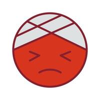 Face with Head-Bandage Icon Design vector