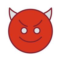 Smiling Face with Horns Icon Design vector