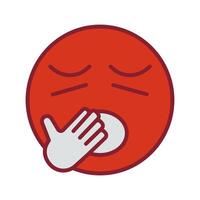 Yawning Face Icon Design vector
