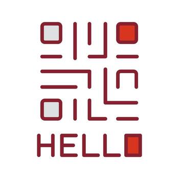 QR Code Text Icon Design vector