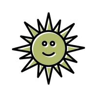 Sun with Face Icon Design vector