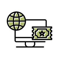 Ticket System Icon Design vector