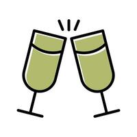 Wine Cheers Icon Design vector