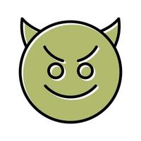 Smiling Face with Horns Icon Design vector