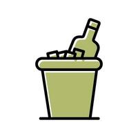 Wine Bottle in Ice Icon Design vector