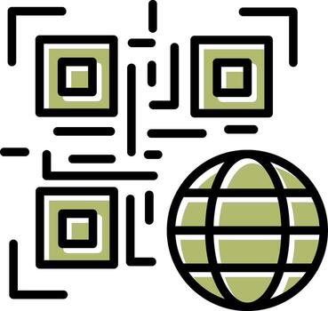 QR Code Website Icon Design vector