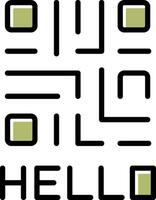 QR Code Text Icon Design vector