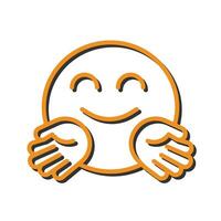 Hugging Face Icon Design vector