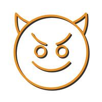 Smiling Face with Horns Icon Design vector