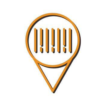 Barcode Location Icon Design vector