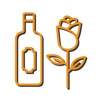 Wine and Roses Icon Design vector