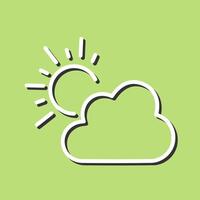 Sun Behind Small Cloud Icon Design vector