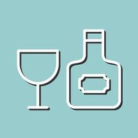 Wine Bottle and Glass Icon Design vector