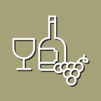 Wine Glass and Grapes Icon Design vector