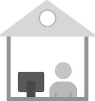 Working At Home Icon Design vector