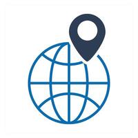 Global Location and pin icon concept vector