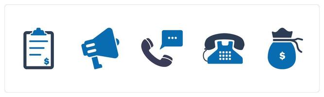 A set of 5 Mix icons as invoice, announcement, communication vector