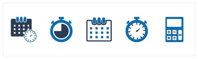 A set of 5 Mix icons as schedule, alarm, calendar vector