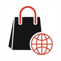 Global Shopping and shopping icon concept vector