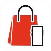 Mcommerce and online shopping icon concept vector
