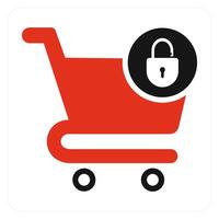 Cart Security and trolley icon concept vector