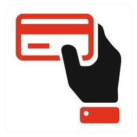 Card In Hand icon concept vector