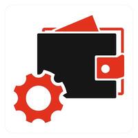 Wallet Settings and settings icon concept vector